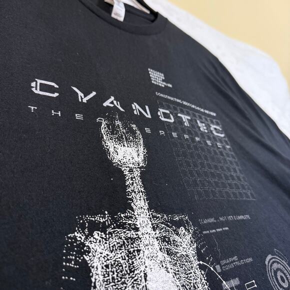Canvas L Cyanotic Band TShirt Black Industrial Goth Cyber The After Effect Album - Picture 2 of 7